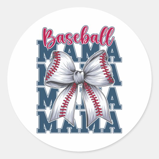Bysebyll Coquette Bow Bysebyll Mama Bysebyll Mom M Ronde Sticker (Voorkant)