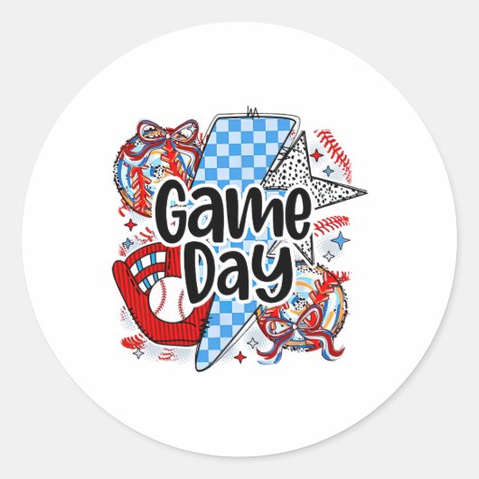Bysebyll Coquette Game Day Retro Dit is het nieuwe Ronde Sticker (Voorkant)