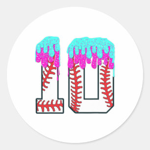 Bysebyll Drip 10 jaar oude 10e verjaardag jongen J Ronde Sticker