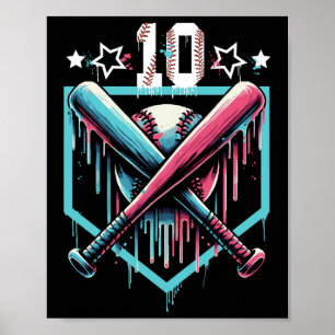 Bysebyll Drip 10e verjaardag Jongens Nummer 10 Jeu Poster