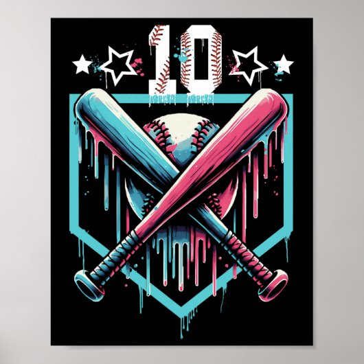 Bysebyll Drip 10e verjaardag Jongens Nummer 10 Jeu Poster (Voorkant)