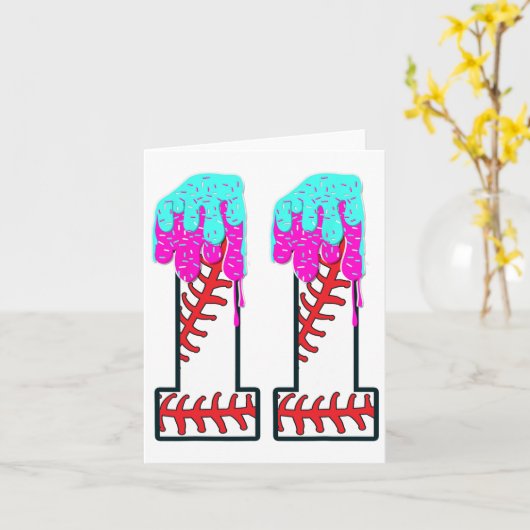 Bysebyll Drip 11 jaar oude 11e verjaardag jongen J Kaart (Gele Bloem)