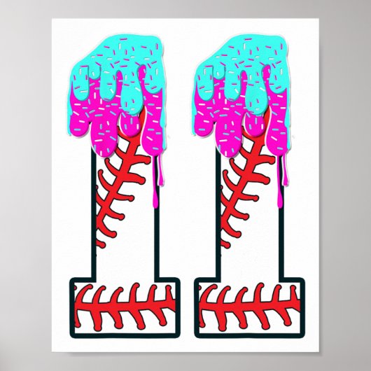 Bysebyll Drip 11 jaar oude 11e verjaardag jongen J Poster (Voorkant)