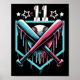 Bysebyll Drip 11e verjaardag Jongens Nummer 11 Jeu Poster