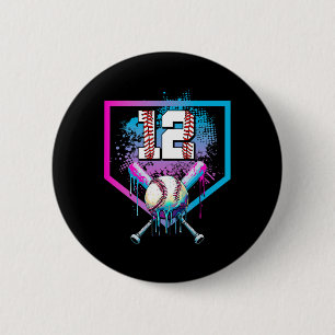Bysebyll Drip 12e verjaardag Home Plate Jongen Jeu Ronde Button 5,7 Cm