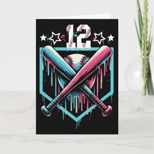 Bysebyll Drip 12e verjaardag Jongens Nummer 12 Jeu Kaart (Voorkant)
