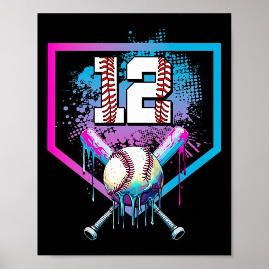 Bysebyll Drip 12e verjaardag thuisplaat jongen jeu Poster (Voorkant)