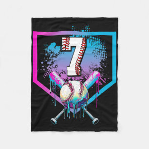 Bysebyll Drip 7e Verjaardag Home Plate Jongens Jeu Fleece Deken