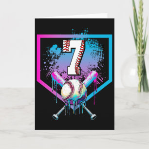Bysebyll Drip 7e Verjaardag Home Plate Jongens Jeu Kaart