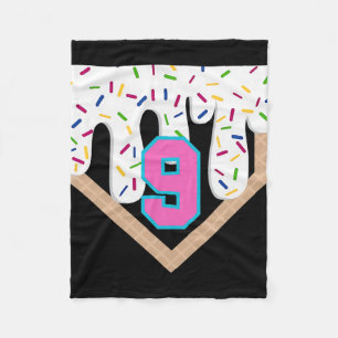 Bysebyll Drip 9e verjaardag Home Plate Jongens Jeu Fleece Deken