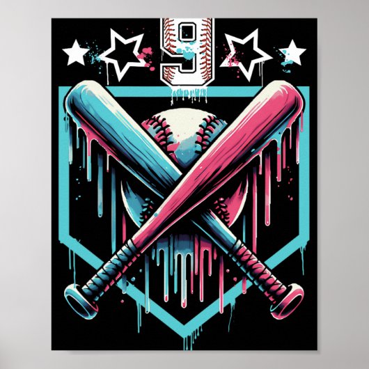 Bysebyll Drip 9e verjaardag Jongens Nummer 9 Jeugd Poster (Voorkant)