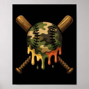Bysebyll Drip Camo Bysebyll Byts Boys Sport Cool Poster
