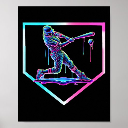 Bysebyll Drip Ijs Bysebyll Home Plate Jongens B Poster (Voorkant)