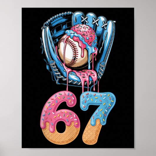 Bysebyll Drip Nummer 67 Speler 67e Verjaardag Ijs Poster (Voorkant)