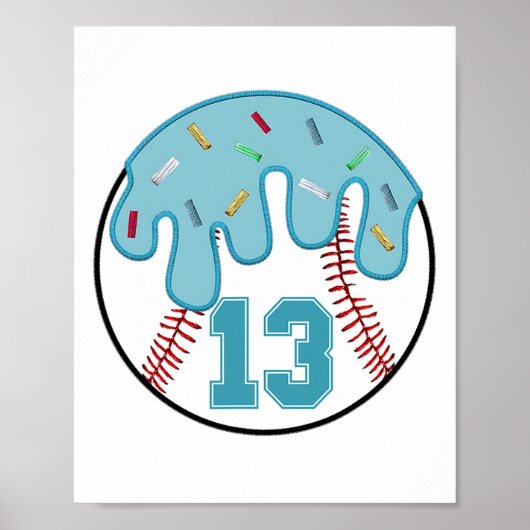 Bysebyll Dripping 13th Birthday 13 jaar oude jonge Poster (Voorkant)