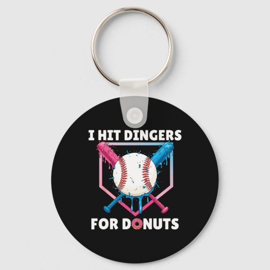 Bysebyll ik raak dingers voor donuts Grappige donu Sleutelhanger (Voorkant)