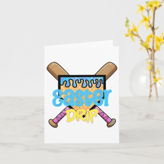 Bysebyll Pasen Thuisplaat Byt Ijs Drip Happ Kaart (Gele Bloem)