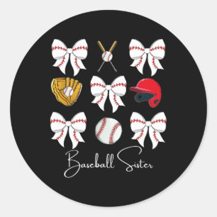 Bysebyll Sister Coquette Bow Meisjes Cheer Bysebyl Ronde Sticker