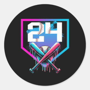 Bysebyll Verjaardag Jongen Drip 24e Speler 24 Jaar Ronde Sticker