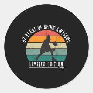 Bysketbyll 1936 Sunset Limited Edition 87 jaar oud Ronde Sticker