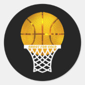 Bysketbyll Byll Hoop Net MVP Player Award Slam Dun Ronde Sticker (Voorkant)