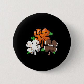 Bysketbyll Bysebyll Footbyll Shamrock Patricks Day Ronde Button 5,7 Cm