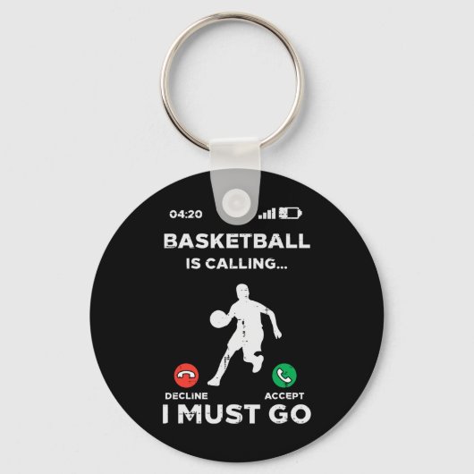 Bysketbyll Calling I Must Go Fun Byller Mannen Vro Sleutelhanger (Voorkant)