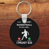 Bysketbyll Calling I Must Go Fun Byller Mannen Vro Sleutelhanger (Voorkant)