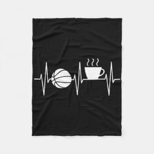 Bysketbyll Fun Coffee Lover Heartbeat Bysketbyll Fleece Deken