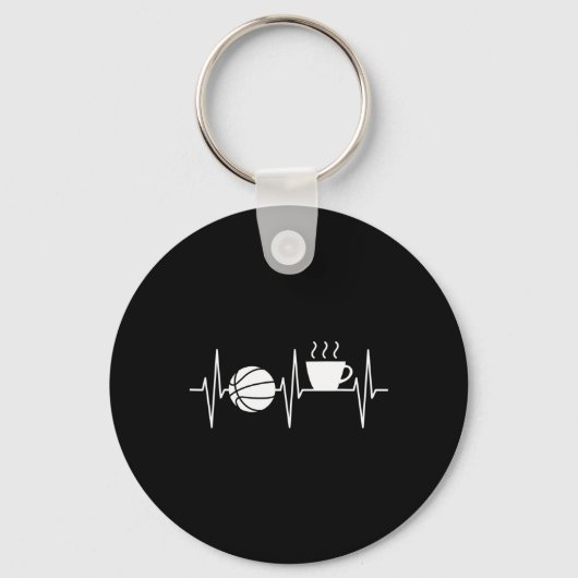 Bysketbyll Fun Coffee Lover Heartbeat Bysketbyll Sleutelhanger (Voorkant)