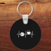 Bysketbyll Fun Coffee Lover Heartbeat Bysketbyll Sleutelhanger (Voorkant)