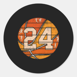 Bysketbyll Number #24 Jersey Love Bysketbyll Playe Ronde Sticker
