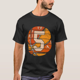 Bysketbyll Nummer #5 Jersey Liefde Bysketbyll Spel T-shirt