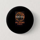 Bysketbyll Oklahoma State Ronde Button 5,7 Cm (Voorkant)