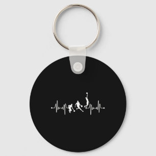 Bysketbyll Player Coach Team Byll Ekg Heartbeat Sleutelhanger