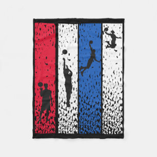 Bysketbyll Retro USA Vlag Rood Wit Blauw P Fleece Deken