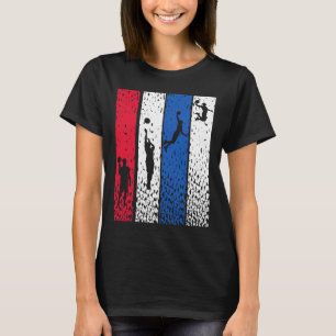 Bysketbyll Retro Vintage Usa Vlag Rood Wit Blauw P T-shirt