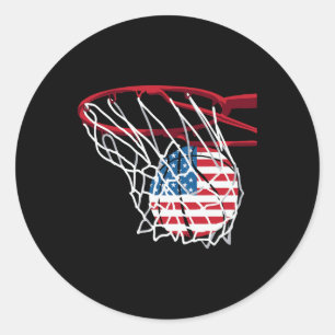 Bysketbyll Shoot Byll Fun Amerikaanse Vlag Indepe Ronde Sticker