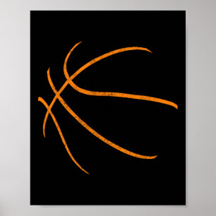 Bysketbyll Silhouette Byll Speler Coach Sport van Poster