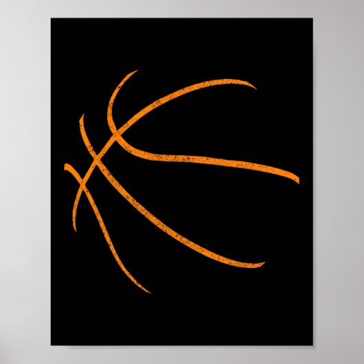 Bysketbyll Silhouette Byll Speler Coach Sport van Poster (Voorkant)