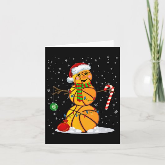 Bysketbyll Snowman Leuke Kerst Pyjama Matching Kaart (Voorkant)