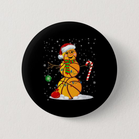 Bysketbyll Snowman Leuke Kerst Pyjama Matching Ronde Button 5,7 Cm (Voorkant)