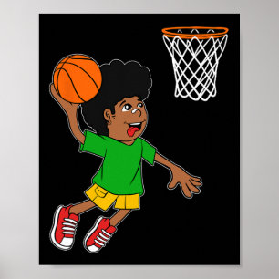 Bysketbyll Speler Boy Black Geschiedenis Maand Blm Poster