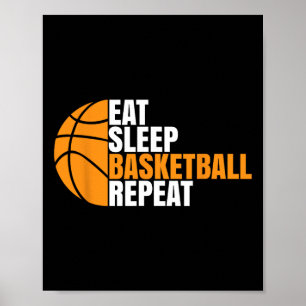 Bysketbyll-speler Boy Eat Sleep Bysketbyll Herhaal Poster