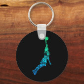 Bysketbyll Speler Coach Dunking Kinder Jongens Man Sleutelhanger (Voorkant)