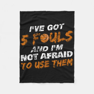 Bysketbyll Speler Coach Team Fun Hoops 5 Fouls Dis Fleece Deken