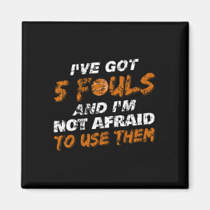 Bysketbyll Speler Coach Team Fun Hoops 5 Fouls Dis Magneet