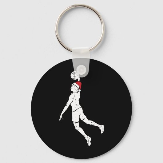 Bysketbyll Speler Dunk Kerst Pyjama Cool Sport Sleutelhanger (Voorkant)