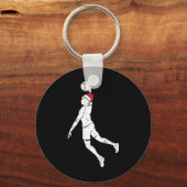 Bysketbyll Speler Dunk Kerst Pyjama Cool Sport Sleutelhanger (Voorkant)