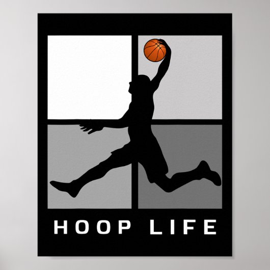 Bysketbyll Speler Jumping Design Hoop Life Poster (Voorkant)